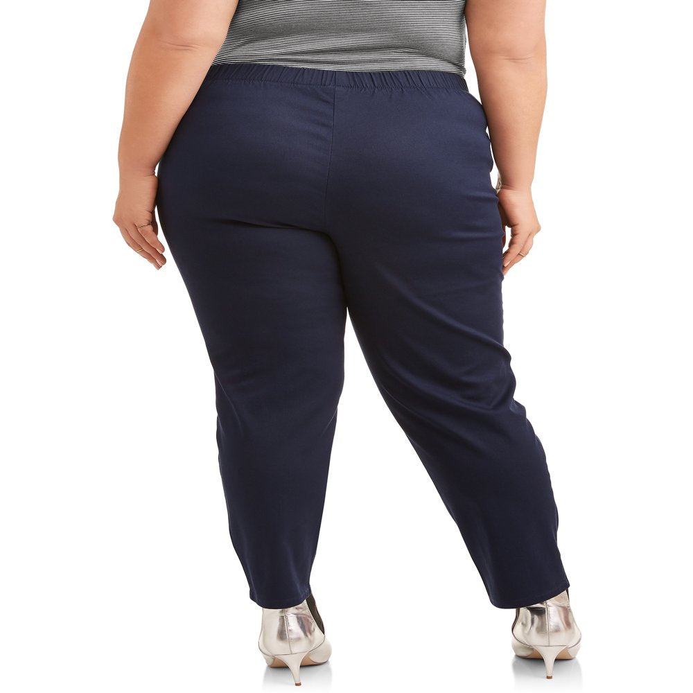  Women'S plus Size Pull on Stretch Woven Pants, Also in Petite