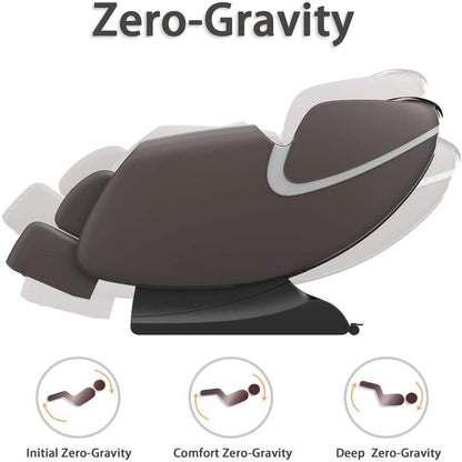 BOSSCARE Massage Chair Zero Gravity Full Body with Airbag Massage Brown