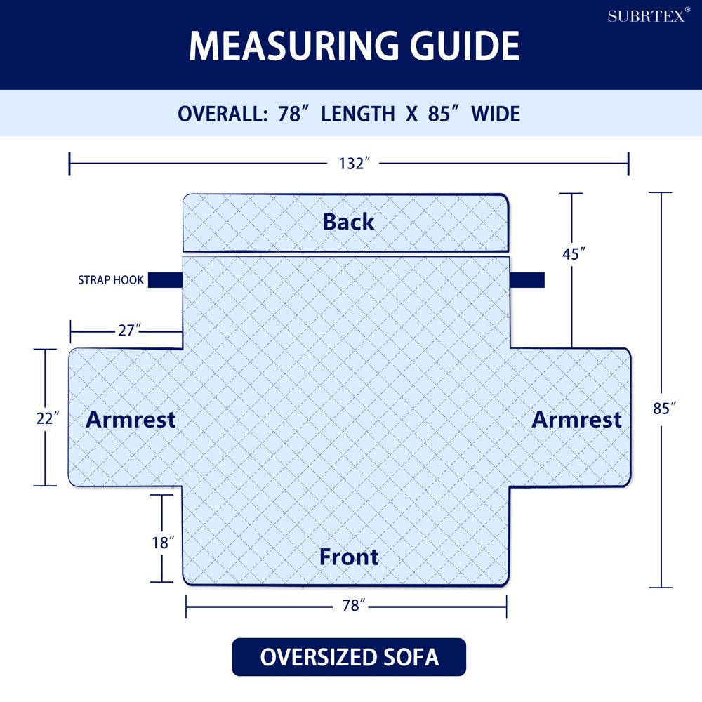 Subrtex Reversible Sofa Slipcover Non-Slip Washable Couch Cover (Oversize Sofa, Chocolate)
