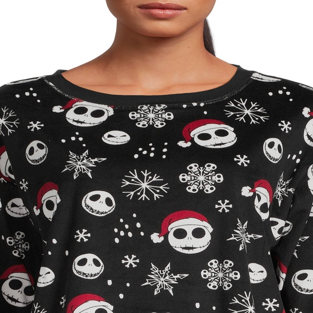 Nightmare Before Christmas Women's Christmas Top and Pants Pajama Set, 2-Piece, Sizes S-3X