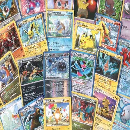 100 Assorted Pokemon Trading Cards with 7 Bonus Free Holo Foils