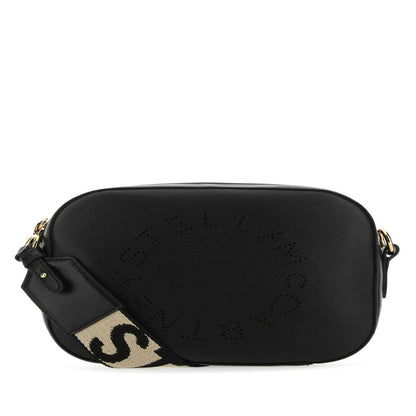 Stella Mccartney Woman Black Alter Mat Mini Stella Logo Crossbody Bag