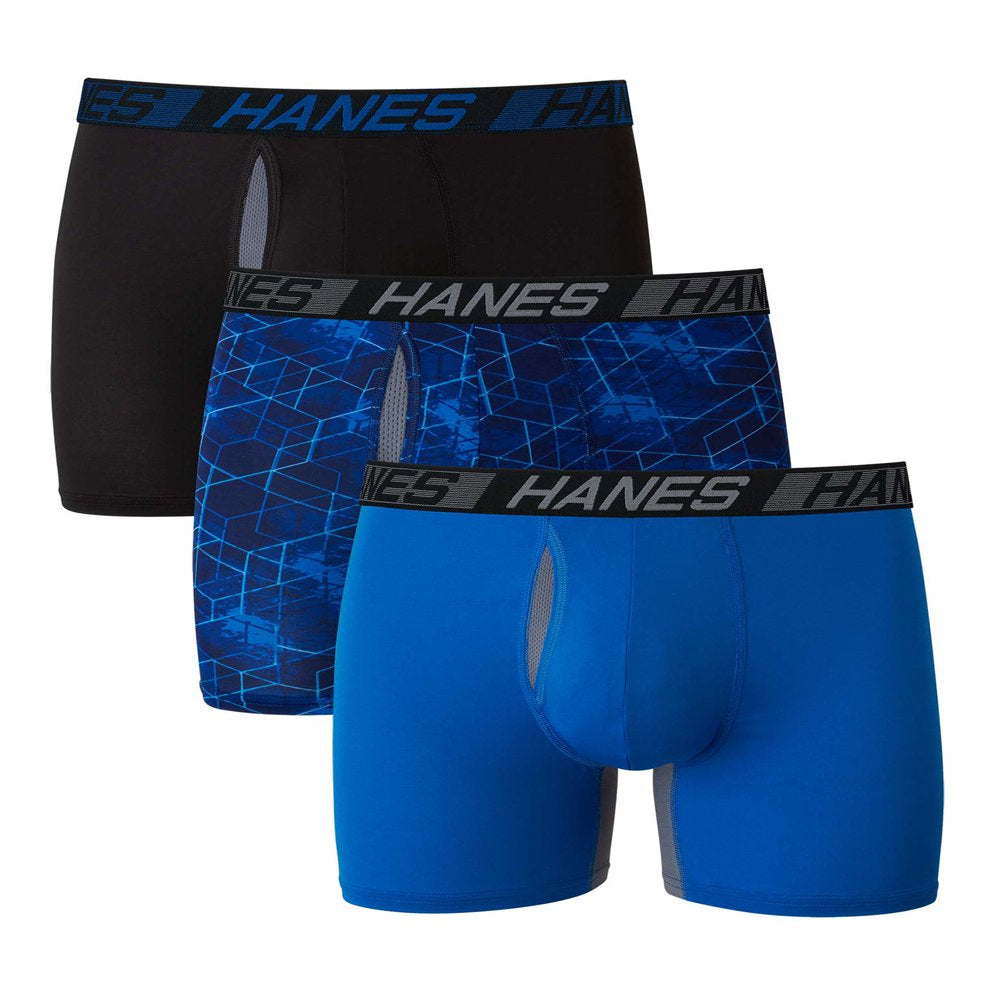 Hanes X-Temp Total Support Pouch Men's Trunks, Anti-Chafing Underwear, 3-Pack