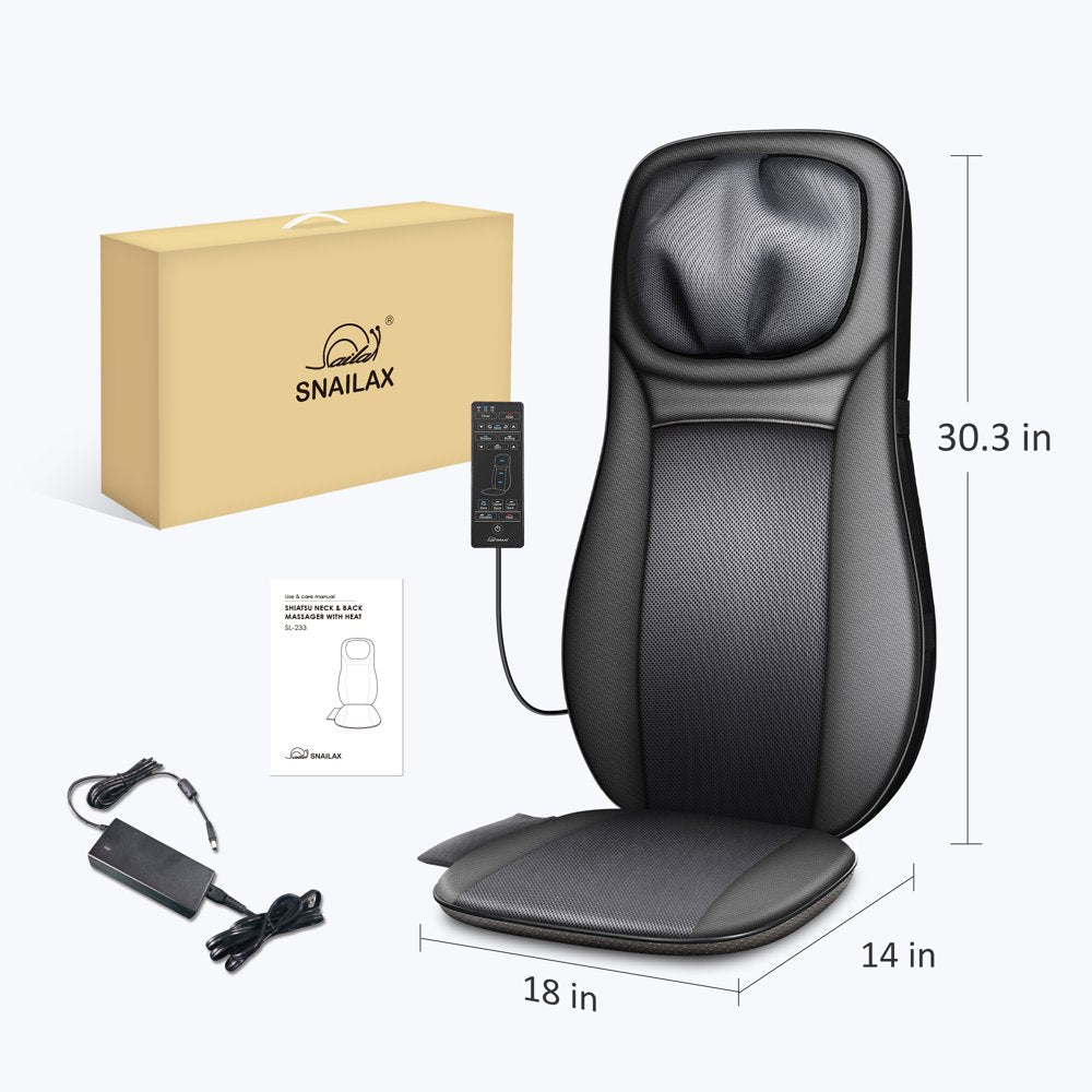 Snailax 2D/3D Back Massager with Heat, Adjustable Seat Massage Cushion, Gifts