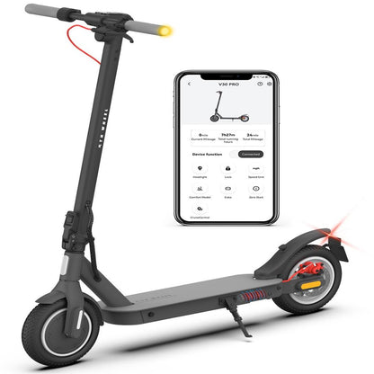 5TH WHEEL V30Pro Electric Scooter with Turn Signals, 10" Solid Tires, 19.9 Miles Range & 18 mph, 350W Motor, Foldable Electric Scooter for Adults