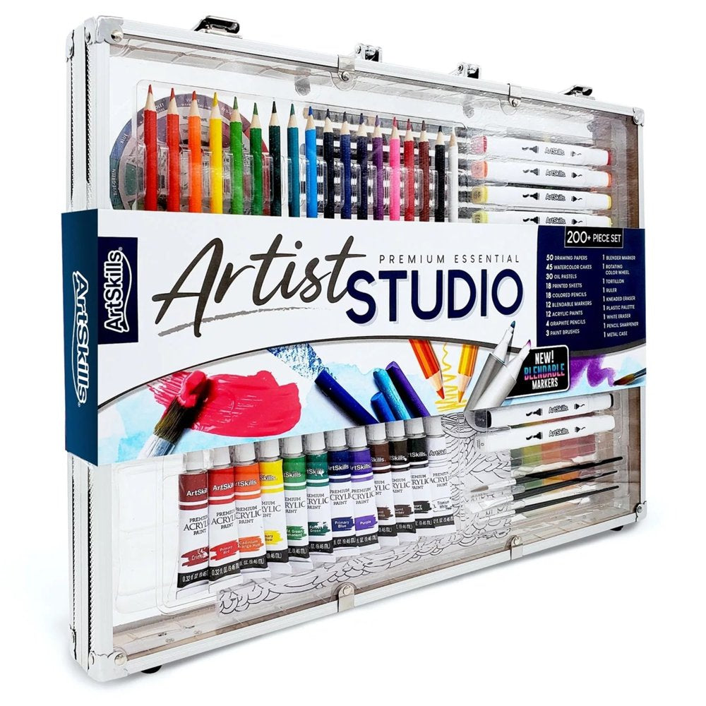 Portable Premium Art Supply Kit, 200 Pieces