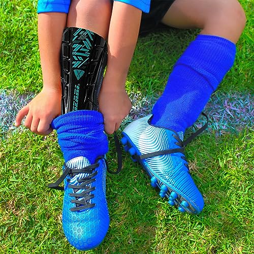 Vizari Malaga Soccer Shin Guard for Kids| Youth Soccer Shin Guard | Lightweight and Breathable Child Calf Protective Gear Soccer Equipment | Black | XX - Small