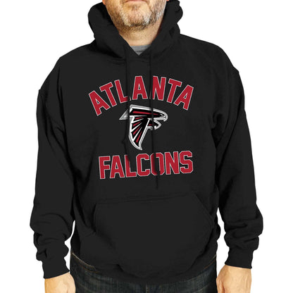 Team Fan Apparel NFL Adult Gameday Hooded Sweatshirt - Poly Fleece Cotton Blend - Stay Warm and Represent Your Team in Style (Atlanta Falcons - Black, Adult Medium)