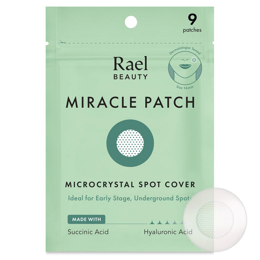 Rael Pimple Patches, Miracle Microcrystal Spot Cover - Hydrocolloid Acne Patches for Early Stage, with Tea Tree Oil, for All Skin Types, Vegan, Cruelty Free (9 Count)
