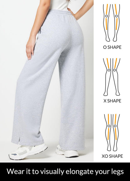 BALEAF Women's Fleece Lined Sweatpants Wide Straight Leg Pants Casual Lounge Sweat Pants Athletic Winter Warm Grey XS