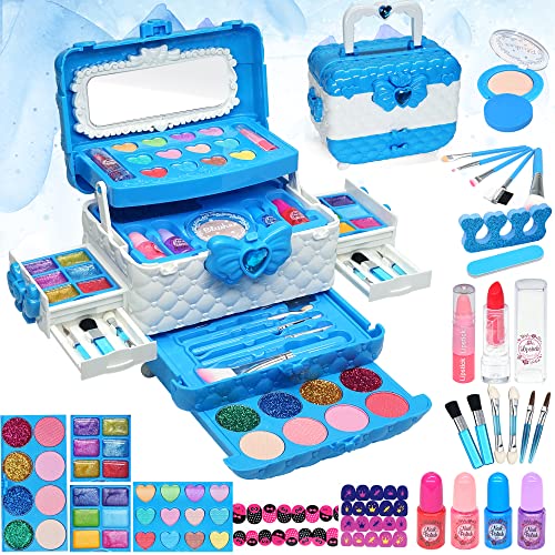 Kids Makeup Kit Girls Toys - Toys for Girls, Washable Make Up for Girls Princess, Non ToxicToddlers Pretend Cosmetic Kits,Age3-12 Year Old Birthday Gift