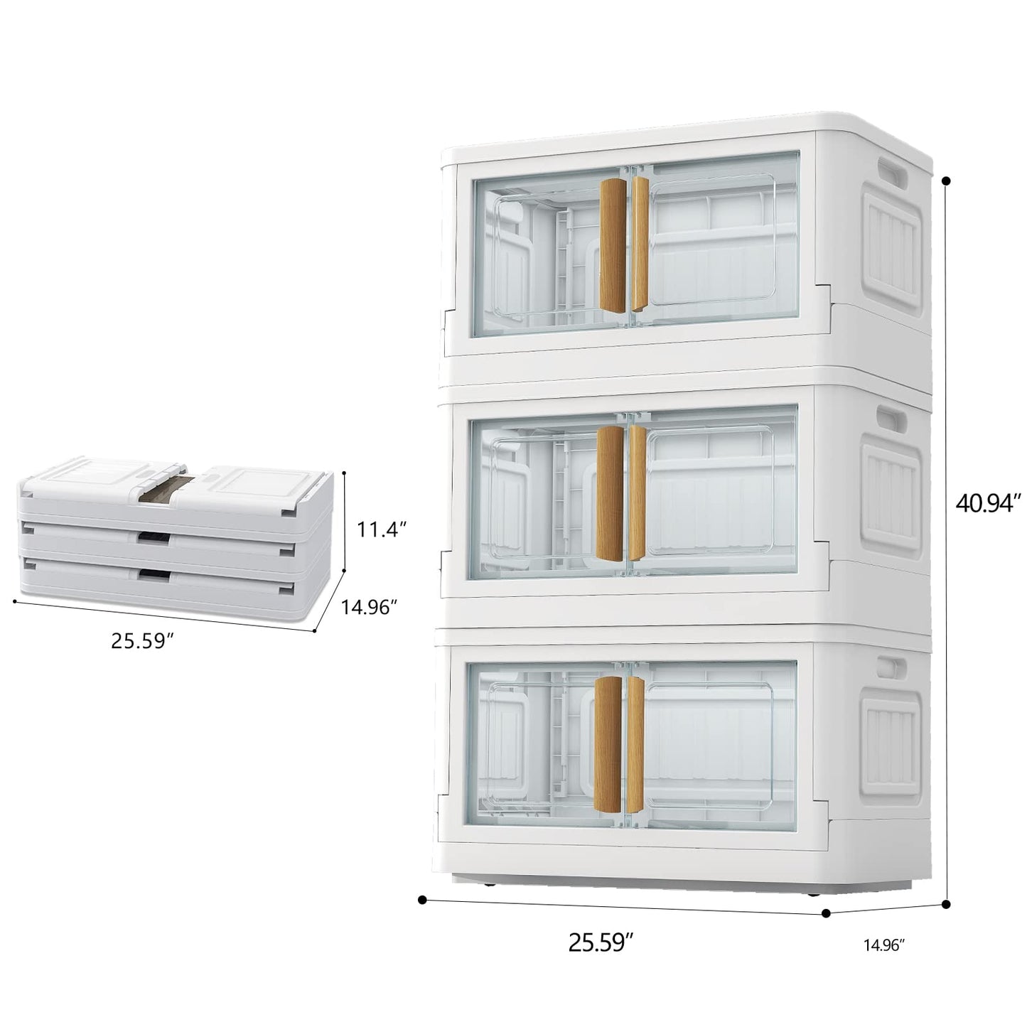 Storage Bins with Lids,78 Quart Plastic Bins with Lids,Large Closet Organizers, 3 Packs Collapsible Storage Bins with Wheels,Double Door Stackable Bins for Clothes,Home