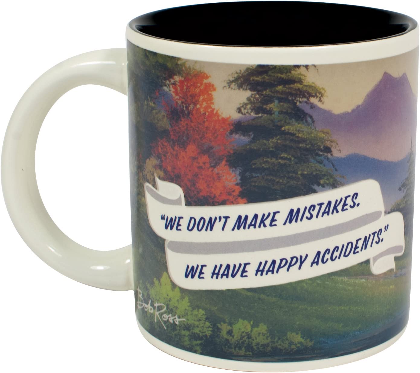 The Unemployed Philosophers Guild Bob Ross Heat Changing Mug - Add Coffee or Tea and a Happy Little Scene Appears - Comes in a Fun Gift Box