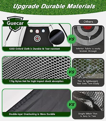 Golf Net, 10x7ft Golf Practice Net with Tri-Turf Golf Mat, All in 1 Home Golf Hitting Aid Nets for Backyard Driving Chipping Swing Training with Target/Mat/Balls/Tee/Bag - Gift for Men/Golf Lovers