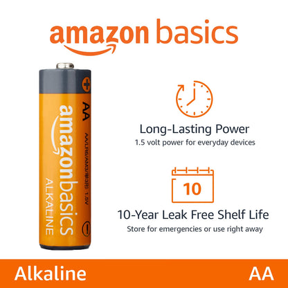 Amazon Basics AA High-Performance Alkaline Batteries, 500 Count (5 Packs of 100)