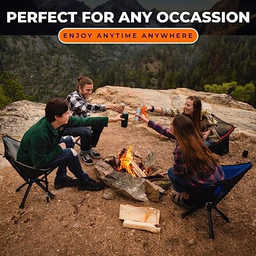 CLIQ Portable Chair Camping Chairs - A Small Collapsible Portable Chair That Goes Every Where Outdoors. Compact Folding Chair for Adults That Sets Up in 5 Seconds | Camping Chair Supports 300 Lbs