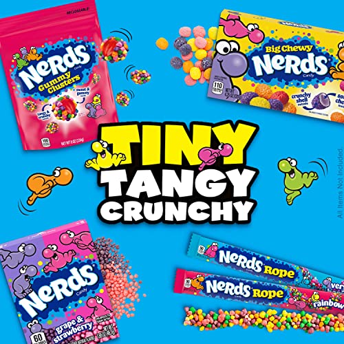 Nerds Gummy Clusters, Back to School Candy, Rainbow, Resealable 8 Ounce Bag