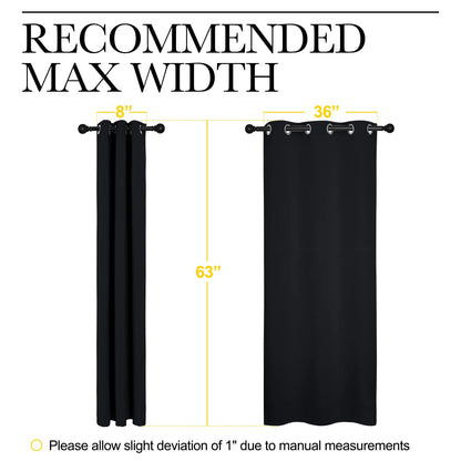 NICETOWN Halloween Pitch Black Solid Thermal Insulated Grommet Blackout Curtains/Drapes for Bedroom Window (2 Panels, 42 inches Wide by 63 inches Long, Black)