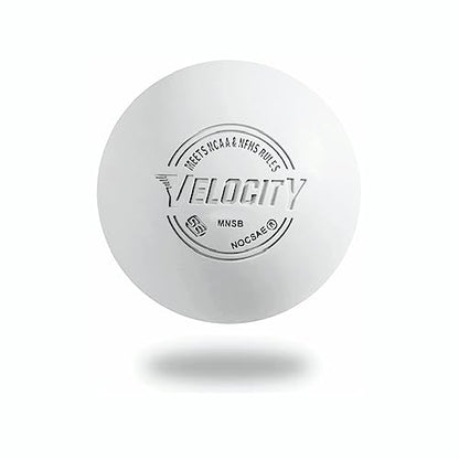 Velocity Lacrosse Balls - Official NFHS, SEI, and College Approved Size - Meets NOCSAE Standard - Approved Competition Colors - White, 12 Pack