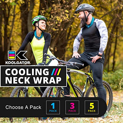 KOOLGATOR Cooling Neck Wrap - Men, Women, Children (Water Drops, 1 Pack)