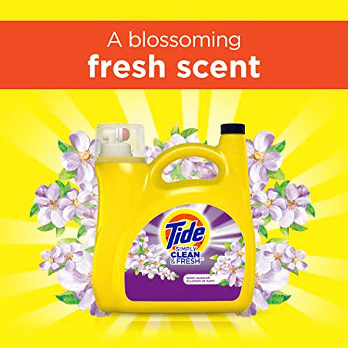 Tide Simply Liquid Laundry Detergent Berry Blossom, 89 loads(packaging may vary)