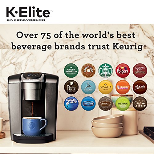 Keurig K-Elite Single-Serve K-Cup Pod Coffee Maker, Brushed Slate, 12 oz. Brew Size