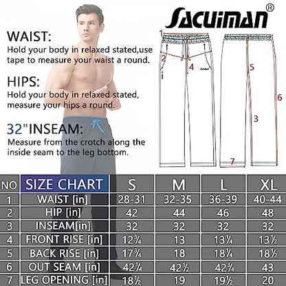 SACUIMAN Mens Sweatpants 3 Pack Spring Lightweight Workout Athletic Running Pants for Men with Zipper Pockets (Black,Blue,Grey,L)