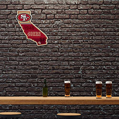 Rico Industries NFL Football San Francisco 49ers State Shape Shape Cut Pennant - Home and Living Room Décor - Soft Felt EZ to Hang