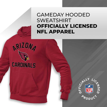 Team Fan Apparel NFL Adult Gameday Hooded Sweatshirt - Poly Fleece Cotton Blend - Stay Warm and Represent Your Team in Style (Arizona Cardinals - Red, Adult Medium)