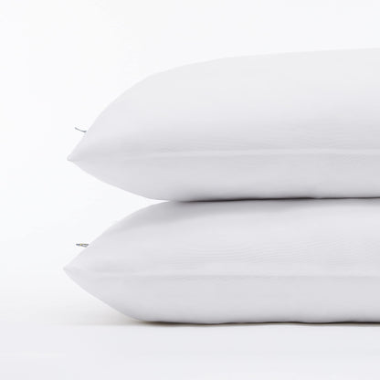 Serta Power Chill Cooling Pillow Protectors, Stain Resistant and Zippered Pillow Protector, Protects Pillow from Dust and Dirt (2 Pack), Standard/Queen, White