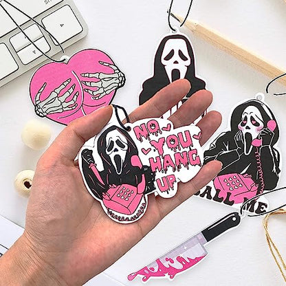 Car Air Fresheners - Pink Ghost Cute Car Interior Accessories Hanging Scents Anime Freshener Automotive Room Decor for Women Teen Girls Gift 5Pcs