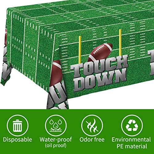 Football Theme Party Disposable Tablecloth Plastic Touchdown Table Cover for Birthday Party Football Party Games Decoration 54 X 108Inch 3 Pack for Football Gameday Tailgate Party