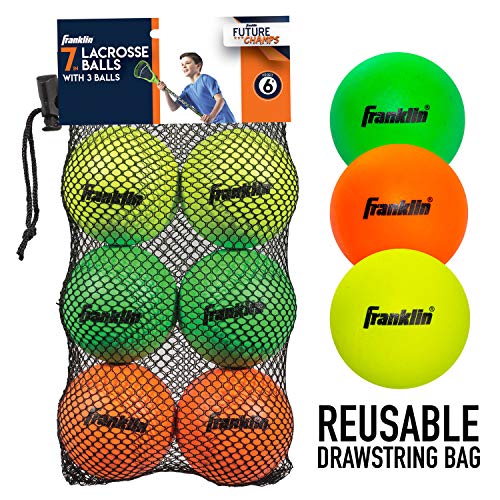 Franklin Sports Lacrosse Balls - Soft Rubber Lacrosse Balls for Kids - Perfect for Beginners & First Time Players - Softer & Smaller Construction Than Regulation Balls for Safe Play - Pack of 6