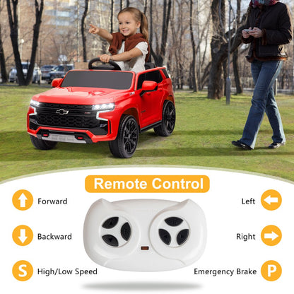 UBesGoo 12V Ride On Car Truck, Licensed Chevrolet Tahoe Kids Battery Powered Ride On Toys, Electric Vehicle with Remote Control, MP3/Bluetooth, LED Lights, Red