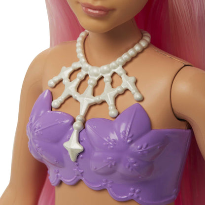 Barbie Dreamtopia Mermaid Doll with Curvy Body, Pink Hair & Tail & Tiara Accessory