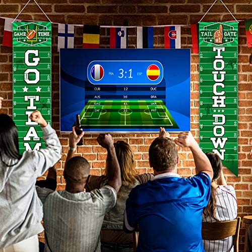 Football Decorations Football Sign Wall Pennant Banner Football Porch Sign Welcome Banner for Sport Theme Party Football Parade Decoration Game Time Festival Banner Party Accessory (Green, 47.2 x 11.8