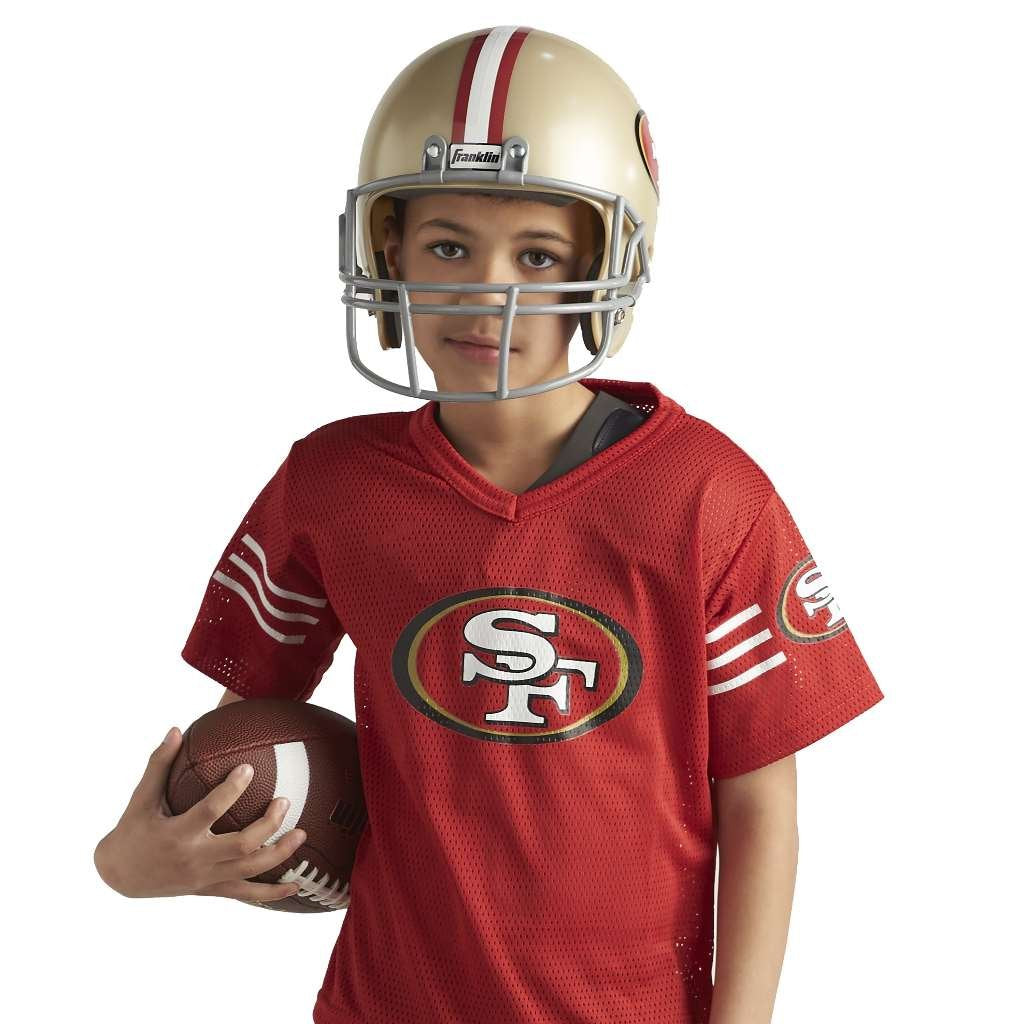 Franklin Sports San Francisco 49ers Kids NFL Uniform Set - Youth NFL Team Jersey, Helmet, Pants + Apparel Costume - Official NFL Gear -Youth Medium