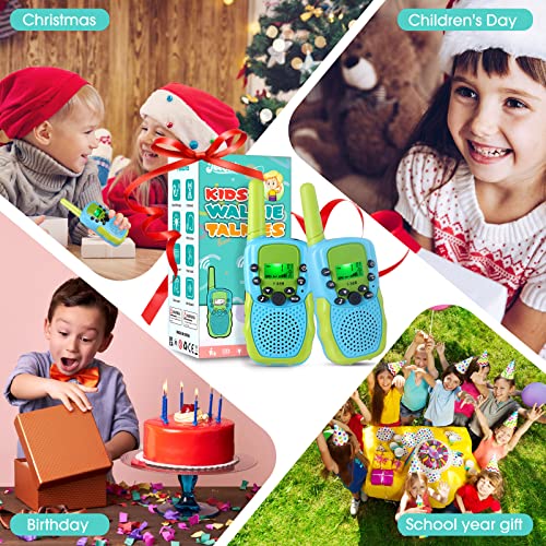 Jeebuu Toys for 3-12 Year Old Boys, 2 Pack Walkie Talkies for Kids 22 Channels 3 Kms Range 2 Way Radio for Indoor Outdoor Camping Hiking, Ideal Christmas Birthday Gifts for 3-12 Year Old Boys Girls