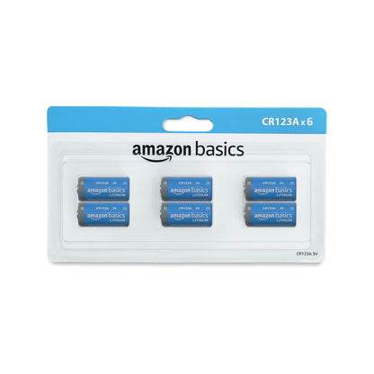 Amazon Basics 6-Pack CR123A Lithium Batteries, 3 Volt, 10-Year Shelf Life