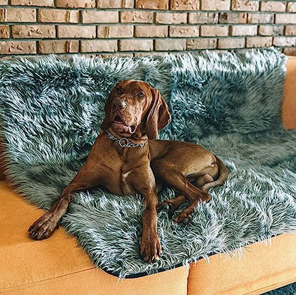Waterproof Dog Blanket, Plush Throw for Sleeping, Whelping, and Comfort, Pet Fur, Bed, Car, Couch, and Furniture Protection with Soft, Stain Resistant Surface, Machine Washable (80" x 60", Grey)