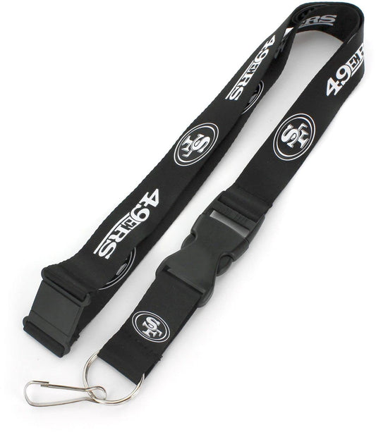 Aminco NFL San Francisco 49ers Team Lanyard, Black & White