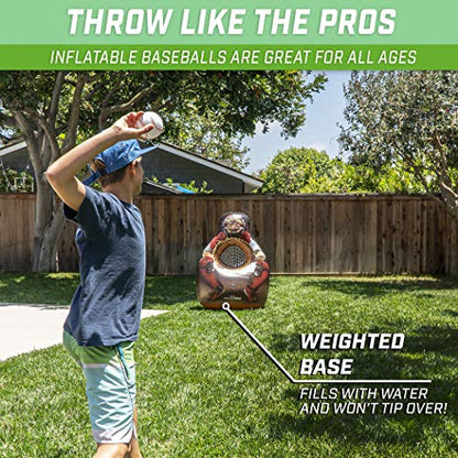 GoSports Inflataman Baseball Toss Challenge - Inflatable Catcher Strike Zone Pitching Game