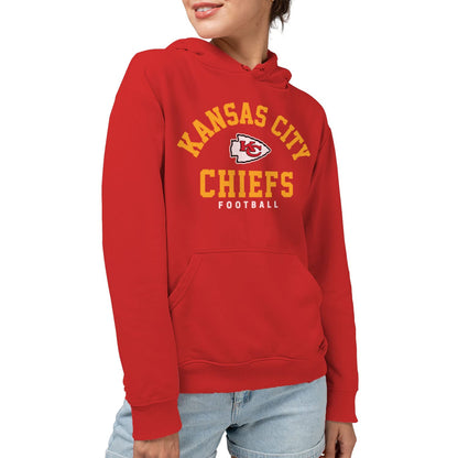 Junk Food Clothing x NFL - Kansas City Chiefs - Classic Team Logo - Unisex Adult Pullover Fleece Hoodie for Men and Women - Size Large, Red