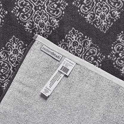 Amrapur Overseas | Artesia Damask 6 Piece Reversible Yarn Dyed Jacquard Towel Set (Platinum)