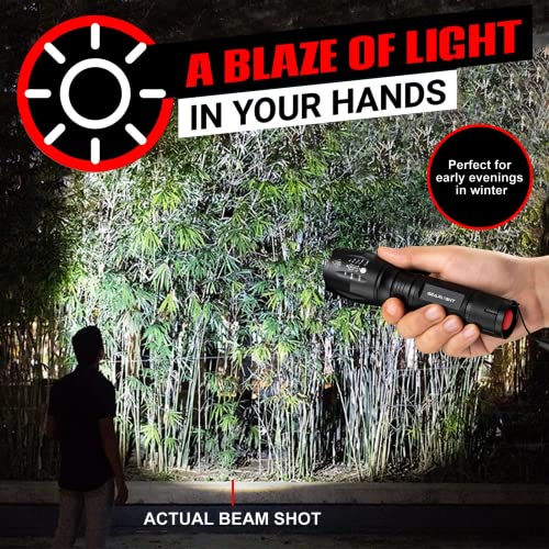 GearLight 2pack LED Flashlights High Lumens - Mini Flashlights for Camping, Hiking, Dog Walking - Powerful Emergency Flashlights with 5 Modes for Outdoor Use - Bright Flashlight with Zoomable Beam