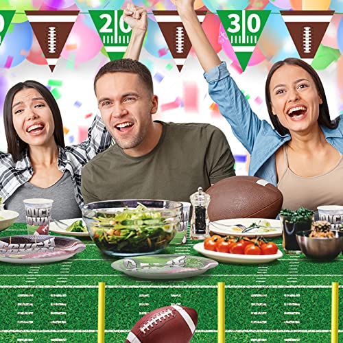 Football Theme Party Disposable Tablecloth Plastic Touchdown Table Cover for Birthday Party Football Party Games Decoration 54 X 108Inch 3 Pack for Football Gameday Tailgate Party