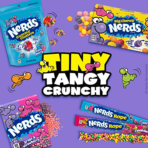 Nerds Gummy Clusters Candy, Very Berry, Game Day Candy, Football Watch Party Essentials, Resealable 8 Ounce Bag