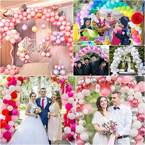 Balloon Arch Kit and Pump, 9Ft Tall & 10Ft Wide Adjustable Balloon Arch Holder Stand with Base, Iron Pipe, Water bag, Balloon Clips, Knotter for Wedding Graduation Birthday Party Supplies Decoration