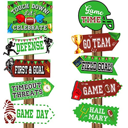 20 Pieces Football Party Sign Football Tailgate Party Supplies Concession Stand Decoration Football Team Party Decor Favors for Game Bar Decoration Kit