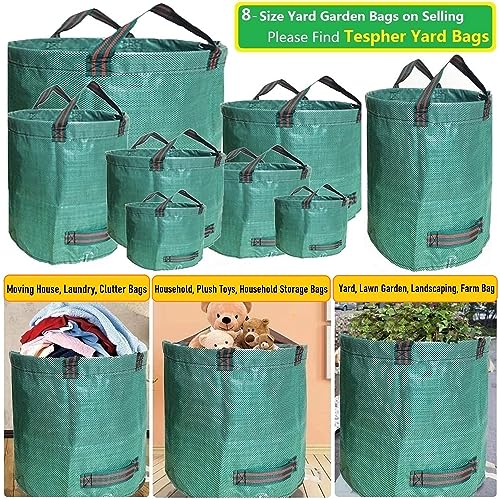 Professional 3-Pack 63 Gallons Lawn Garden Bags (D31, H19 inches) Reusable Yard Waste Bags with Gardening Gloves - Standable Leaf Bags,Yard Trash Containers,Plants Grass Clippings Bags with 4 Handles